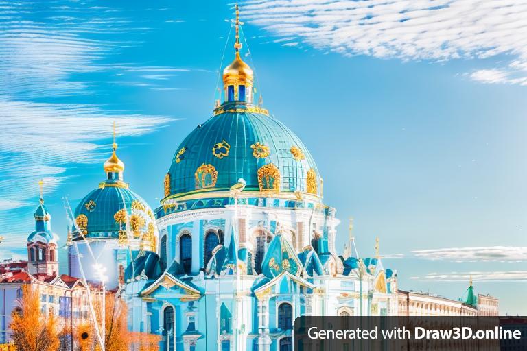 Saint-Petersburg building, summer day, blue sky